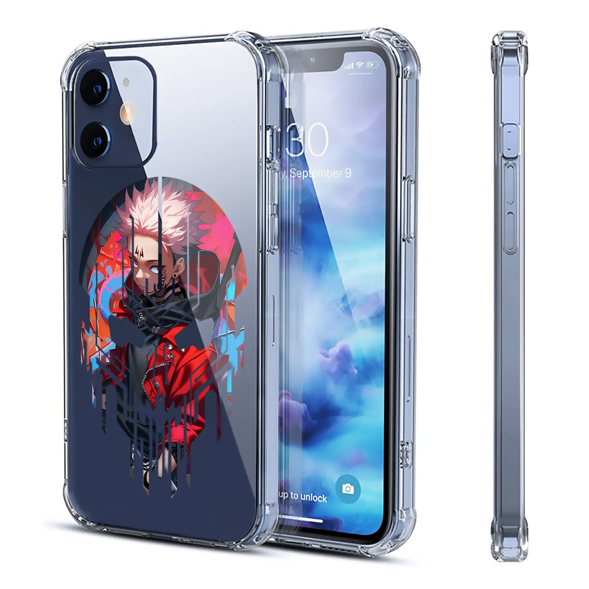 呪術廻戦 グッズ,虎杖 悠仁 - IPhone 12シリーズ対応 ・ 透明スマホケース ・ クリアソフトケース ・ TPU素材 ・ 耐衝撃 ・ 高密着 ・ 防汚 防指紋 ・ 簡単着脱